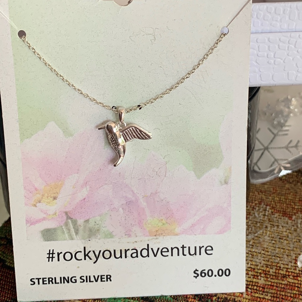 Sterling silver 18 inch hummingbird necklace